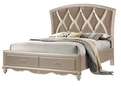 Faisal 6Pc Traditional Bedroom Set in Champagne Finish by Cosmos Furniture
