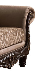 Giana Traditional Sofa and Loveseat in Cherry Wood Finish by Cosmos Furniture