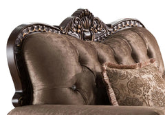 Giana Traditional Sofa and Loveseat in Cherry Wood Finish by Cosmos Furniture