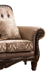 Giana Traditional Sofa and Loveseat in Cherry Wood Finish by Cosmos Furniture