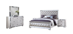 Gloria 6Pc Contemporary Bedroom Set in White Finish by Cosmos Furniture