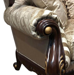 Jade Traditional Sofa and Loveseat in Cherry Wood Finish by Cosmos Furniture