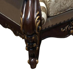 Jade Traditional Sofa and Loveseat in Cherry Wood Finish by Cosmos Furniture