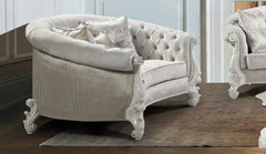 Juliana Traditional Sofa and Loveseat in Pearl White Wood Finish by Cosmos Furniture