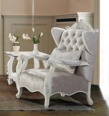 Juliana Traditional Sofa and Loveseat in Pearl White Wood Finish by Cosmos Furniture