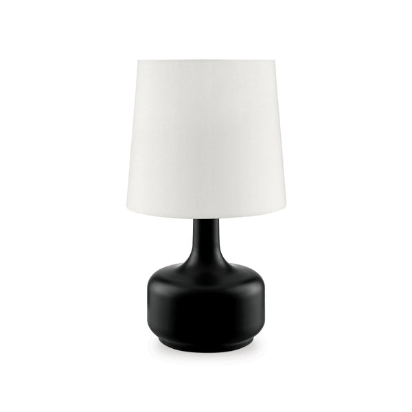 Farah Black 17"H Matte Black Table Lamp