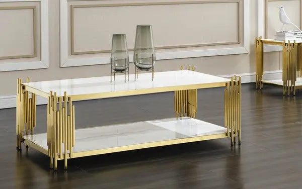 Lawrence Transitional Sofa and Loveseat in Navy Fabric by Cosmos Furniture