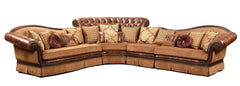 Linda Traditional Sectional in Cherry Wood Finish by Cosmos Furniture