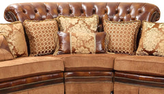 Linda Traditional Sectional in Cherry Wood Finish by Cosmos Furniture