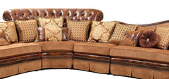 Linda Traditional Sectional in Cherry Wood Finish by Cosmos Furniture