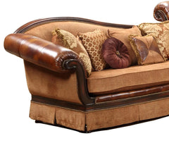 Linda Traditional Sectional in Cherry Wood Finish by Cosmos Furniture