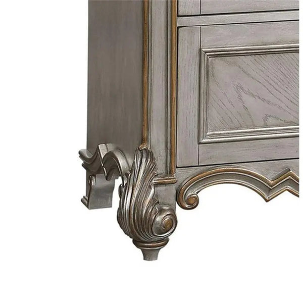 Melrose 6Pc Transitional Bedroom Set in Silver Finish by Cosmos Furniture