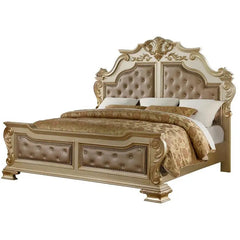 Miranda 6Pc Traditional Bedroom Set in Gold Finish by Cosmos Furniture