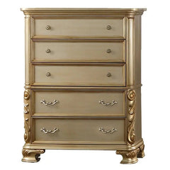 Miranda 6Pc Traditional Bedroom Set in Gold Finish by Cosmos Furniture