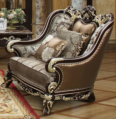 Monica Traditional Sofa and Loveseat in Cherry Wood Finish by Cosmos Furniture