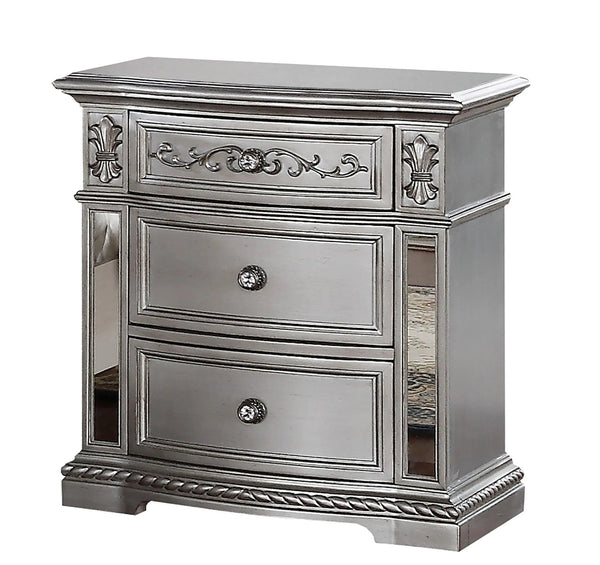 Pamela 6Pc Transitional Bedroom Set in Silver Finish by Cosmos Furniture