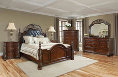 Rosanna 6Pc Traditional Bedroom Set in Cherry Finish by Cosmos Furniture