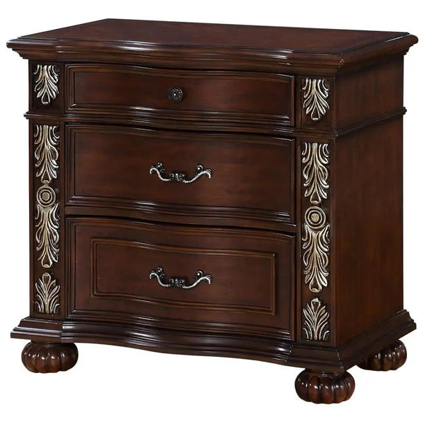 Rosanna 6Pc Traditional Bedroom Set in Cherry Finish by Cosmos Furniture