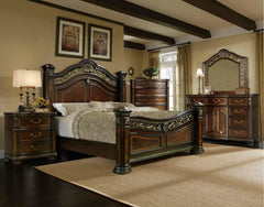 Rose Traditional Bedroom set in Dark Cherry by Galaxy Furniture
