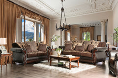 Dark Brown/Tan Sofa + Love Seat
