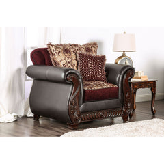 Franklin Burgundy/Espresso Chair, Burgundy