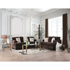 Brynlee Chocolate Sofa + Love Seat + 4 Pillows