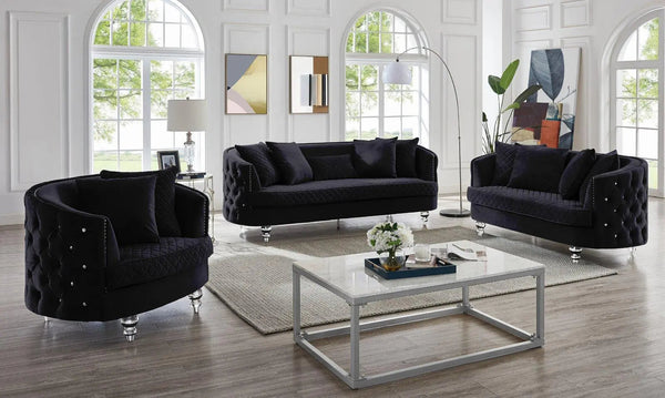 Sasha Modern Sofa and Loveseat in Velvet by Galaxy Furniture