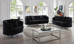 Sasha Modern Sofa and Loveseat in Velvet by Galaxy Furniture