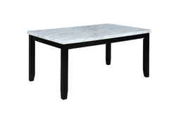 Ferrara White/Black Faux Marble Dining Set