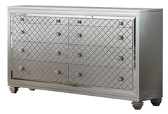 Shiney 6Pc Contemporary Bedroom Set in Silver Finish by Cosmos Furniture