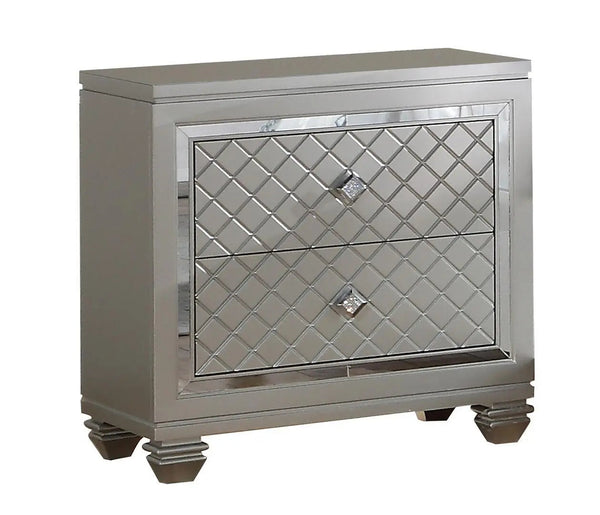 Shiney 6Pc Contemporary Bedroom Set in Silver Finish by Cosmos Furniture