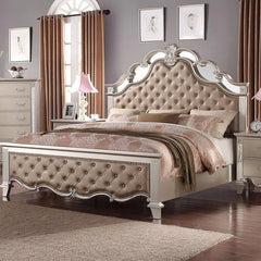 Sonia 6Pc Contemporary Bedroom Set in Silver Finish by Cosmos Furniture