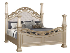 Valentina 6Pc Traditional Bedroom Set in Gold Finish by Cosmos Furniture
