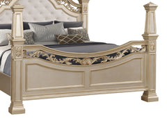 Valentina 6Pc Traditional Bedroom Set in Gold Finish by Cosmos Furniture