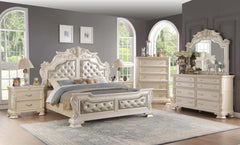Victoria 6Pc Traditional Bedroom Set in Off-White Finish by Cosmos Furniture