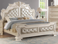 Victoria 6Pc Traditional Bedroom Set in Off-White Finish by Cosmos Furniture