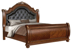 Viviana 6Pc Traditional Bedroom Set in Caramel Finish by Cosmos Furniture