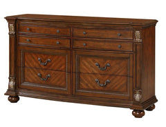 Viviana 6Pc Traditional Bedroom Set in Caramel Finish by Cosmos Furniture