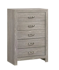 Yasmine White 6Pc Modern Bedroom Set in Gray Finish by Cosmos Furniture