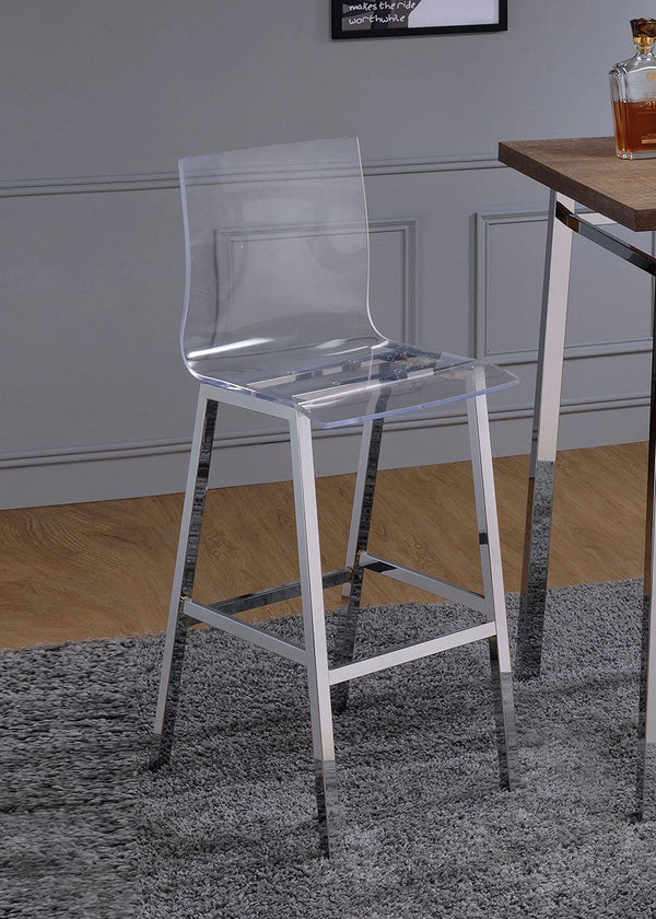 Acme Furniture Nadie Bar Chair in Chrome (Set of 2) 72597