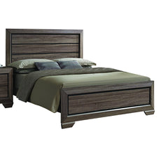 Acme Lyndon King Panel Bed in Weathered Gray Grain 26017EK