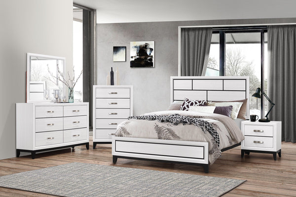 Akerson Chalk White Panel Bedroom Set