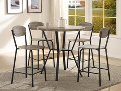 Blake Gray 5-Piece Round Counter Height Set