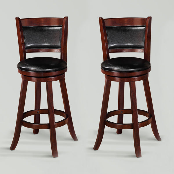 Cecil 29" Cherry Swivel Bar Stool, Set of 2