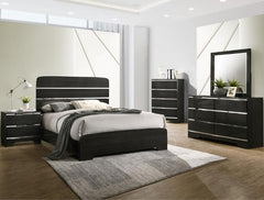 Chantal Black Panel Bedroom Set [FREE CHEST]