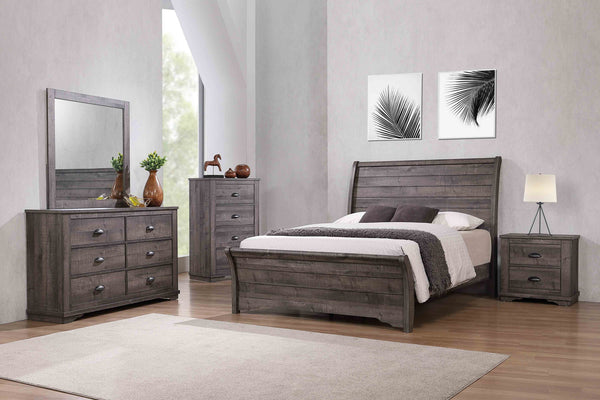 Coralee Gray Sleigh Bedroom Set