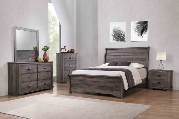Coralee Gray Sleigh Bedroom Set
