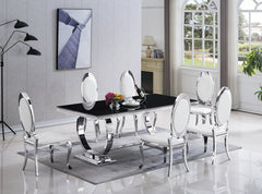 Betsy Chrome/White 7-Piece Dining Set