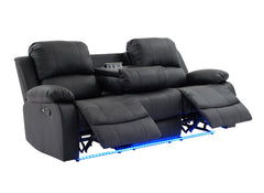 Daytona Black 3-Piece Reclining Living Room Set