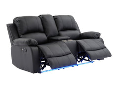 Daytona Black 3-Piece Reclining Living Room Set